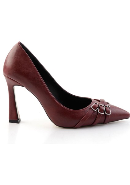 Bordo Kadın Klasik Topuklu Ayakkabı K01565015242