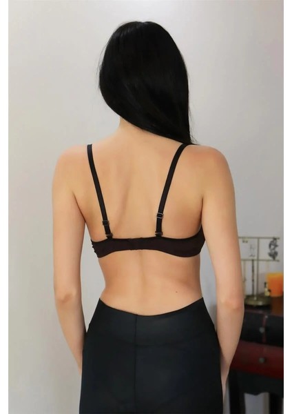 Kadın Destekli Balenli Önden Açılır Dekolteli Sütyen Kahve indirimleri