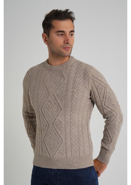 Erkek Baklava Yürütmeli Saç Örgülü Bisiklet Yaka Yün Kazak TRIST-5347 fırsatları