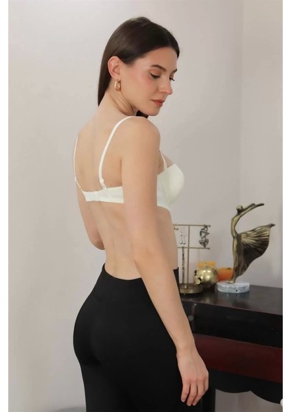 Kadın Yarım Destekli Balenli Staplez Sütyen Ekru modelleri