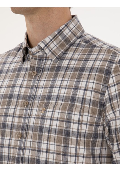 Erkek Kahverengi Regular Fit Uzun Kollu Gömlek 50316754-VR029