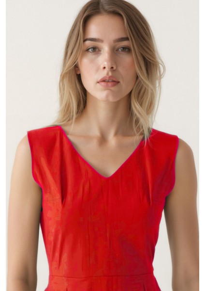 V Yaka Kuşaklı Krinkıl Kumaş Midi Elbise modelleri