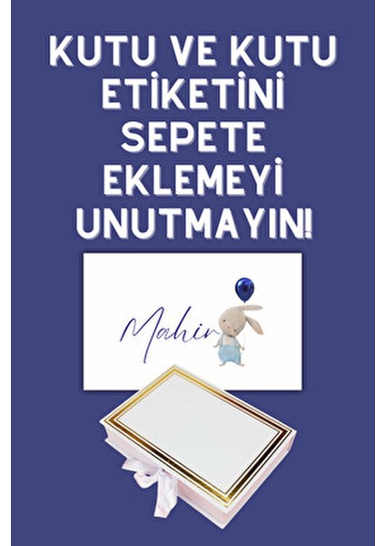 Özel Isimli 96 Adet Çikolata Etiketi Yapışkanlı 3,5 cm Kuşe Sticker Tavşan Desen modelleri