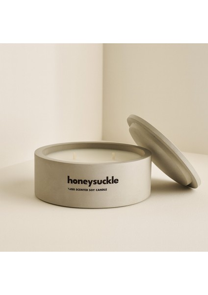 Dekoratif El Yapımı Yatay Mum : Çift Fitilli : Kokulu Soya Mum : Honeysuckle