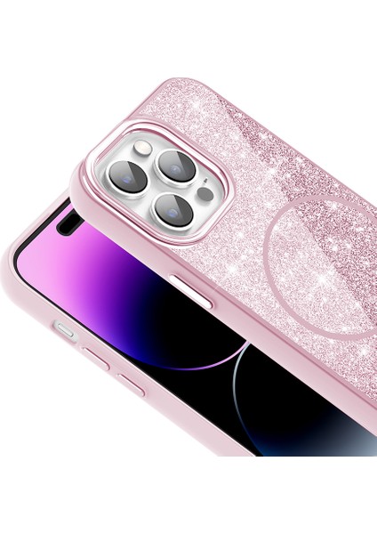 Apple iPhone 14 Pro Max Uyumlu Magsafe Özellikli Okso Kapak Pembe modelleri