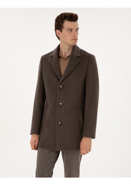 Erkek Kahverengi Ex. Slim Fit Kaşe Kaban 50317551-VR029 modelleri