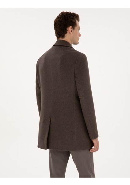 Erkek Kahverengi Ex. Slim Fit Kaşe Kaban 50317551-VR029 indirimleri