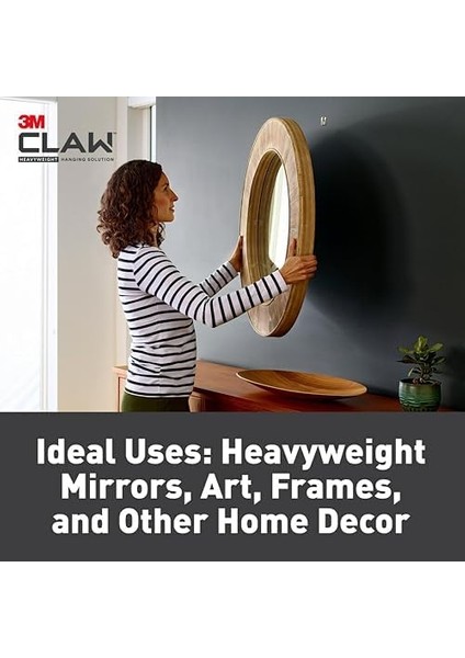 Claw (Tm) 29,5 Kg. Spot Işaretleyicili Alçıpan Resim Askısı, Oda Dekoru ve Ofis Dekoru Için Ağır Asma Çözümü, Aynalar Veya Büyük Sanat - 3'lü Paket fiyatları