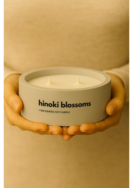 Dekoratif El Yapımı Yatay Mum : Çift Fitilli : Kokulu Soya Mum : Hinoki Blossoms fiyatları