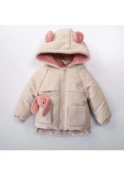Su ve Rüzgar Geçiemez Kapüşonlu Şişme Peluş Kışlık Kız Çocuk Mont 2-6 Yaş 50327