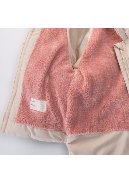 Su ve Rüzgar Geçiemez Kapüşonlu Şişme Peluş Kışlık Kız Çocuk Mont 2-6 Yaş 50327 fırsatları