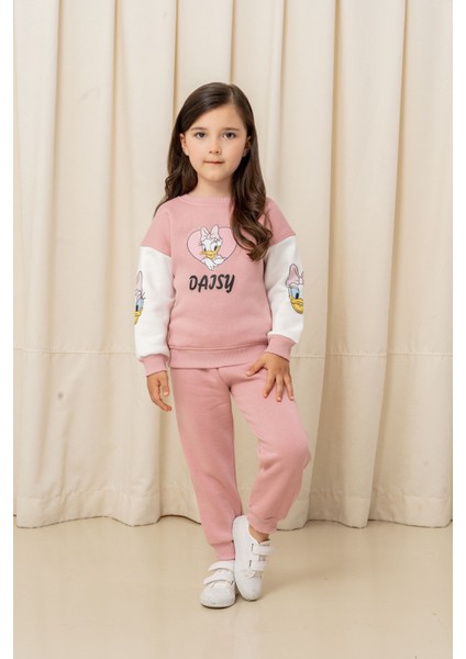 Kız Çocuk Taşlı Kalp Daisy Şardonlu 2'li Takım - 6307/6308 fiyatları