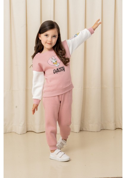 Kız Çocuk Taşlı Kalp Daisy Şardonlu 2'li Takım - 6307/6308 fırsatları