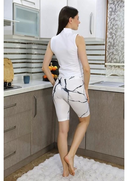 Kadın Micro Desenli Dizüstü Tayt Beyaz fırsatları