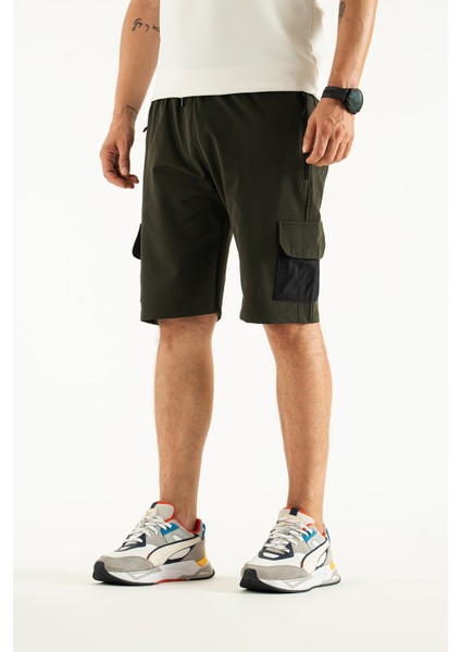 Erkek Haki Nefes Alan Likralı Kumaş 5 Cepli Outdoor Kapri Şort modelleri