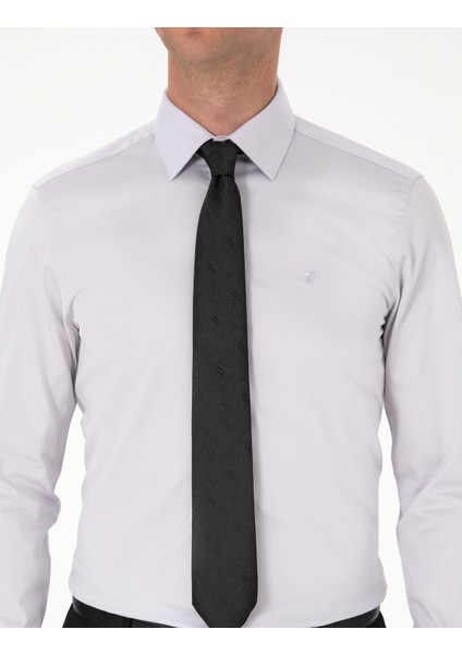 Erkek Gri Slim Fit Uzun Kollu Basic Gömlek 50315407-VR024