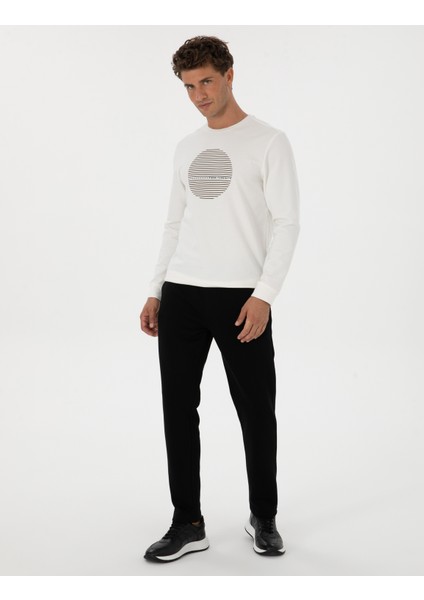 Erkek Siyah Slim Fit 3 Iplik Düz Paça Eşofman Altı 50317670-VR046 modelleri