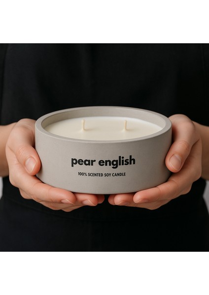 Dekoratif El Yapımı Yatay Mum : Çift Fitilli : Kokulu Soya Mum : Pear English fiyatları