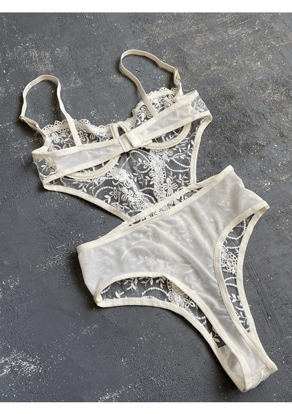 Dantelli Desteksiz Balenli Tül Body/bodysuit - B Cup 75-80-85-90 modelleri