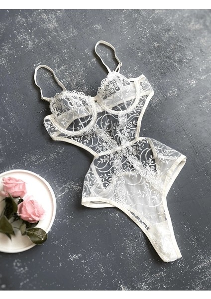 Dantelli Desteksiz Balenli Tül Body/bodysuit - B Cup 75-80-85-90 indirimleri
