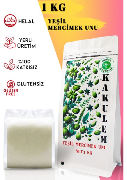 Glutensiz Sertifikalı Yeşil Mercimek Unu 1 kg