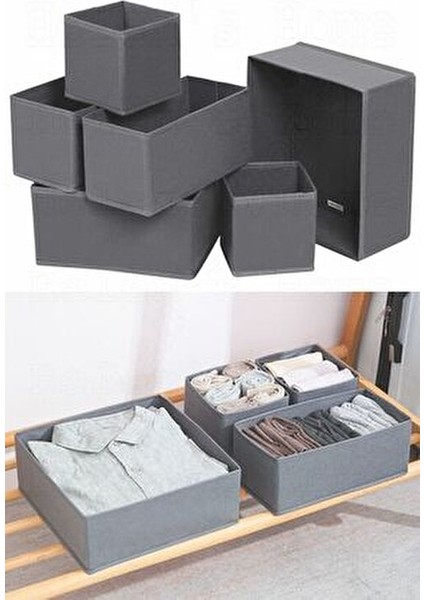 8'li Çekmece Içi Düzenleyici Organizer Set Antrasit