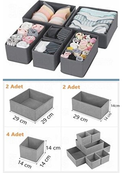 8'li Çekmece Içi Düzenleyici Organizer Set Antrasit fiyatları