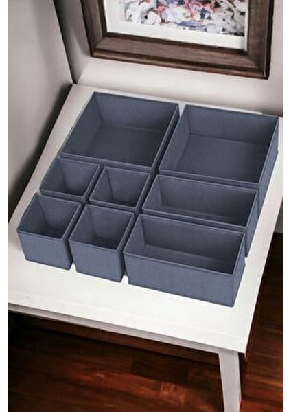 8'li Çekmece Içi Düzenleyici Organizer Set Antrasit