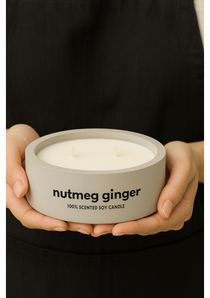 Dekoratif El Yapımı Yatay Mum : Çift Fitilli : Kokulu Soya Mum : Nutmeg Ginger fiyatları