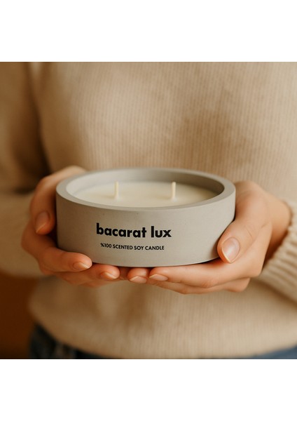 Dekoratif El Yapımı Yatay Mum : Çift Fitilli : Kokulu Soya Mum : Bacarat Lux fiyatları