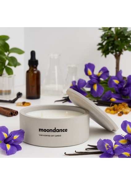 Dekoratif El Yapımı Yatay Mum : Çift Fitilli : Kokulu Soya Mum : Moondance