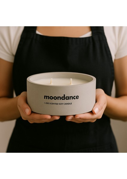 Dekoratif El Yapımı Yatay Mum : Çift Fitilli : Kokulu Soya Mum : Moondance fiyatları