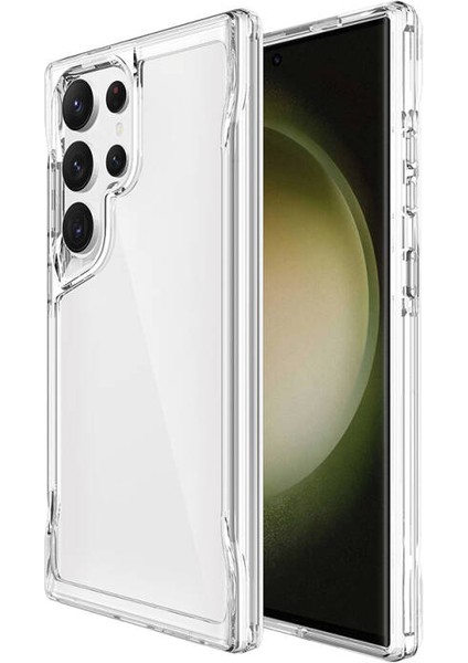Samsung Galaxy S24 Ultra Kılıf Tam Koruma Sağlayan ve Ultra Sert Yapılı Draco Premium Şeffaf Silikon Kapak