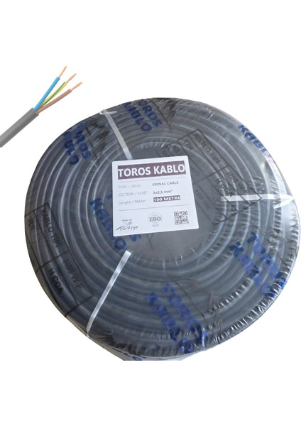 Kablo Ttr 3 x 2.5mm² Cca Kablo H05 W-F 100 Metre
