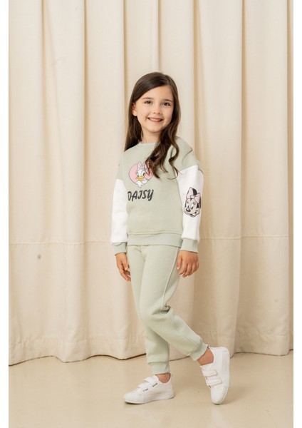 Kız Çocuk Taşlı Kalp Daisy Şardonlu 2'li Takım - 6307/6308 fiyatları