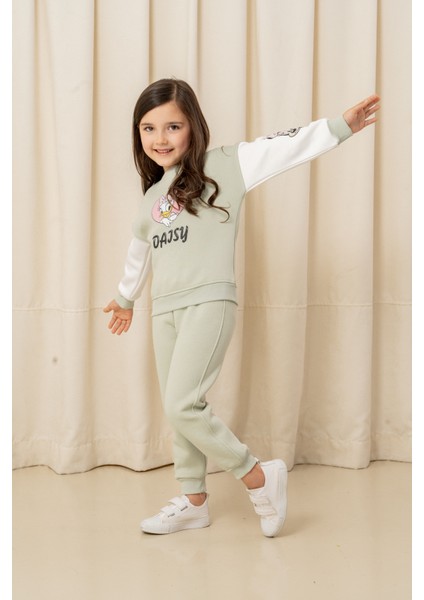 Kız Çocuk Taşlı Kalp Daisy Şardonlu 2'li Takım - 6307/6308 modelleri