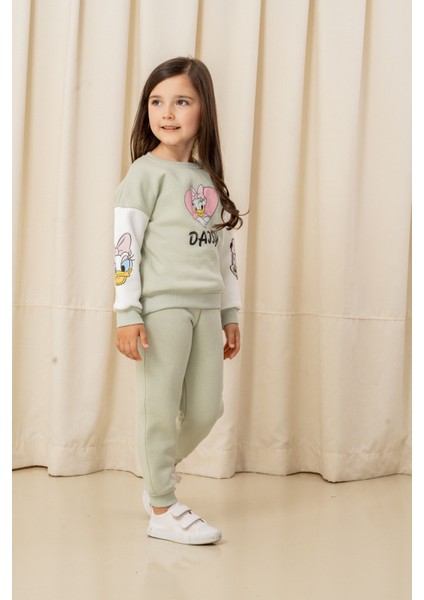 Kız Çocuk Taşlı Kalp Daisy Şardonlu 2'li Takım - 6307/6308 fırsatları