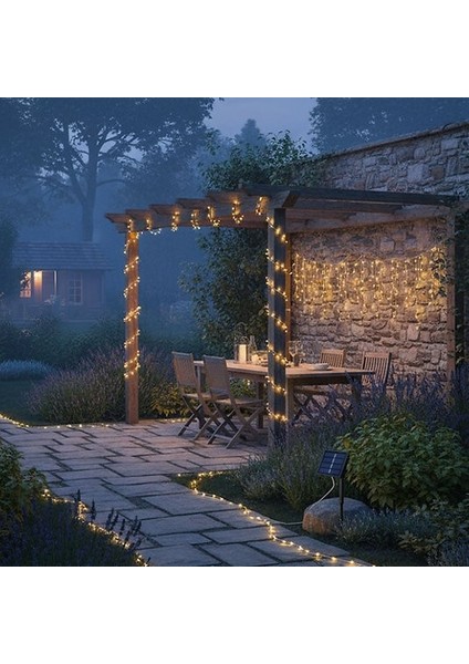 Güneş Enerjili Balkon Bahçe Peri LED 20 Metre S-20