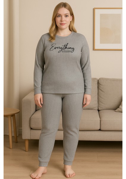 Gri Kadın Büyük Beden Pijama Takımı fiyatları