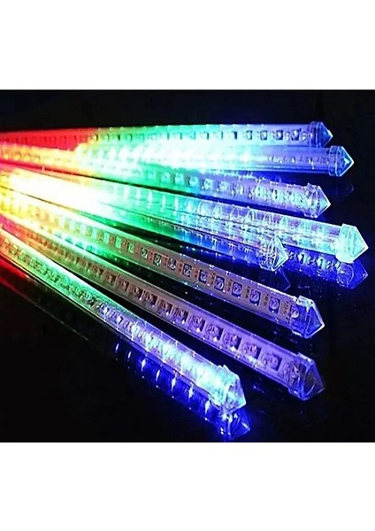 8 Adet Meteor Kayan Tüp LED Ağaç Bahçe Solar Güneş Enerjili LED S-12