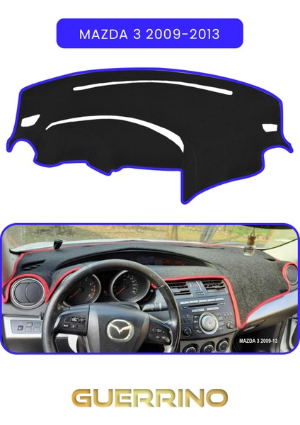 Mazda 3 2009-2013TORPİDO Koruma Halısı Mavi Kenar