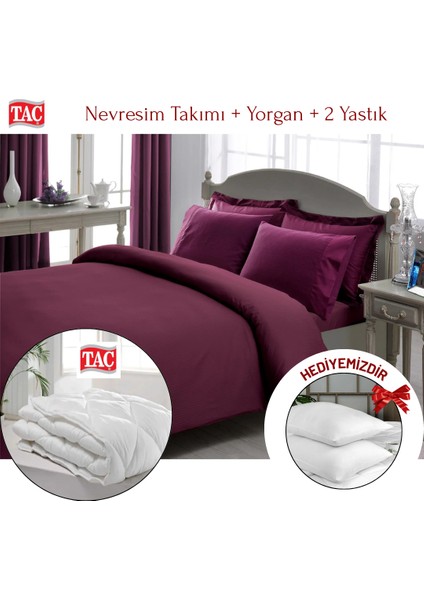 Çift Kişilik Premium Basic Stripe Saten Nevresim Takımı Yorgan Yastık