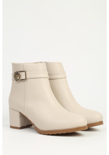 Krem Cilt Yarım Fermuarlı Bot PC-55114 fiyatları