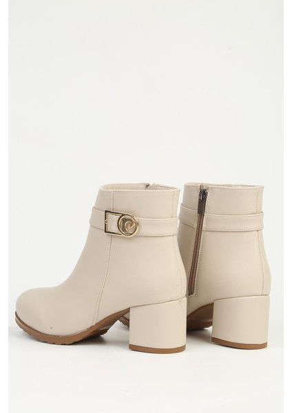 Krem Cilt Yarım Fermuarlı Bot PC-55114 modelleri