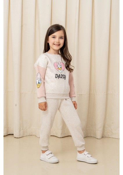 Kız Çocuk Taşlı Kalp Daisy Şardonlu 2'li Takım - 63076308 modelleri