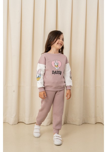 Kız Çocuk Taşlı Kalp Daisy Şardonlu 2'li Takım - 63076308 fiyatları