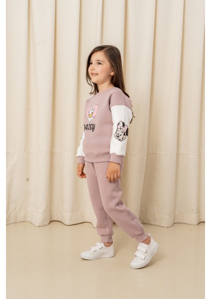 Kız Çocuk Taşlı Kalp Daisy Şardonlu 2'li Takım - 63076308 modelleri