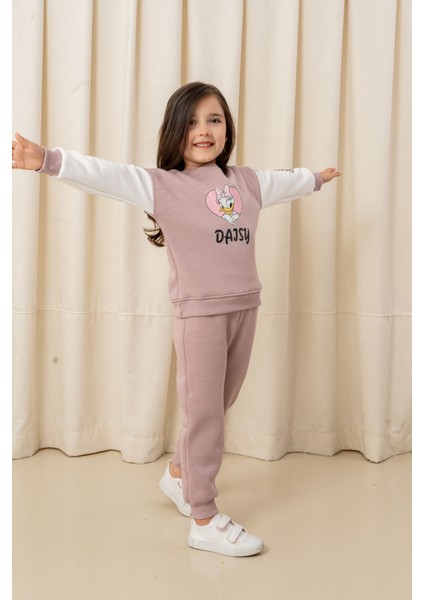 Kız Çocuk Taşlı Kalp Daisy Şardonlu 2'li Takım - 63076308 indirimleri