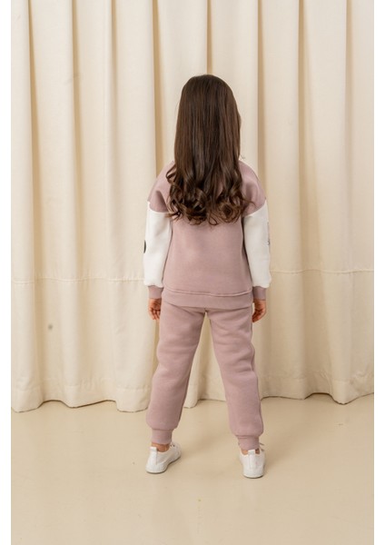 Kız Çocuk Taşlı Kalp Daisy Şardonlu 2'li Takım - 63076308