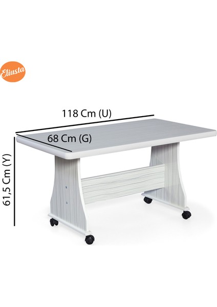Tekerlekli Mdf Masa %100 Mdf Mutfak Masası Orta Sehpa